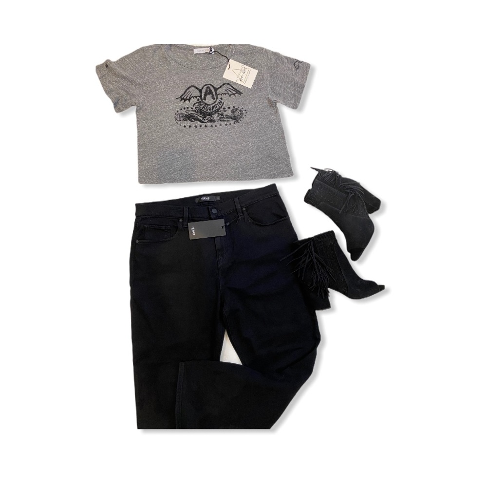 Hudson Jeans - Black Jessi Boyfriend Crop Jeans